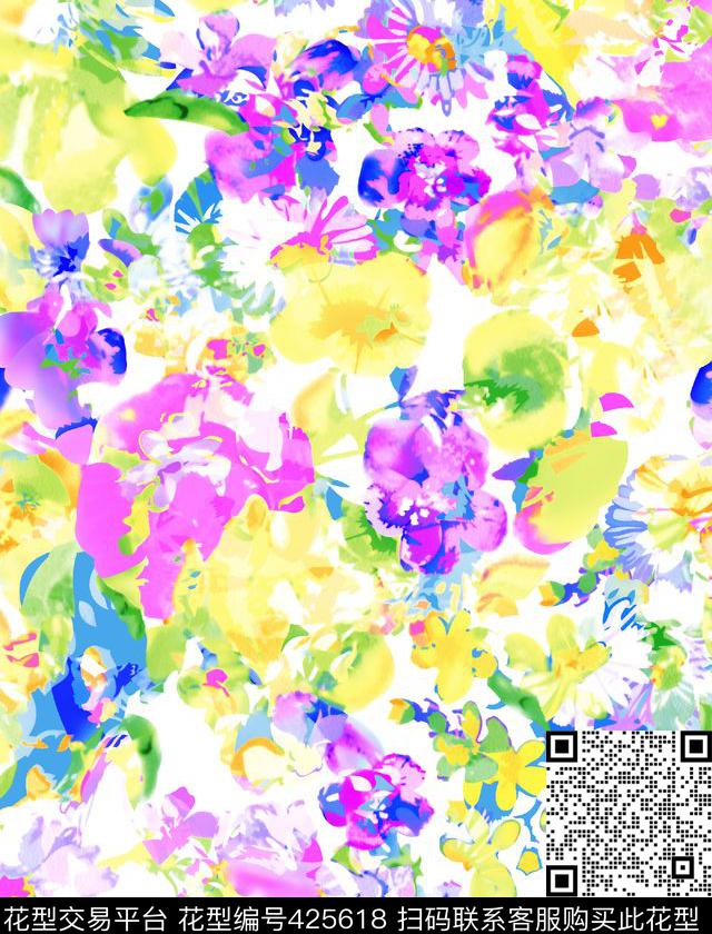 清晰甜美花夲小碎花传统印花华亿平台下载（图片编号: 425618） - 瓦栏（Walan）