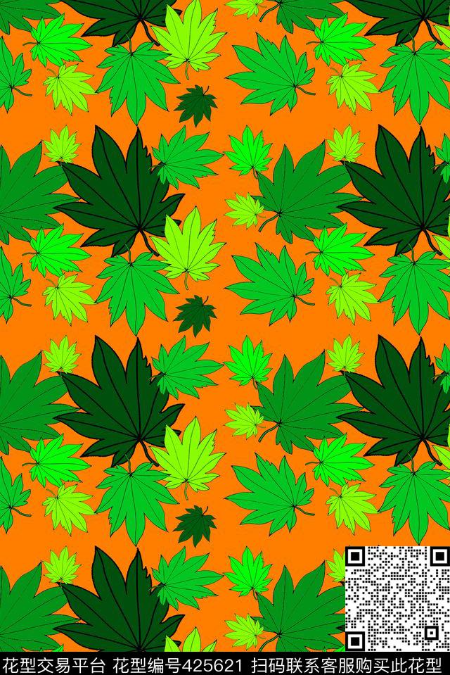 简笔画色彩枫叶男女装传统印花华亿平台下载（图片编号: 425621） - 瓦栏（Walan）