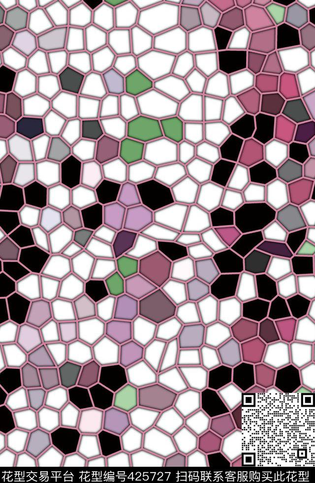 服装面料中式格子数码印花华亿平台下载（图片编号: 425727） - 瓦栏（Walan）