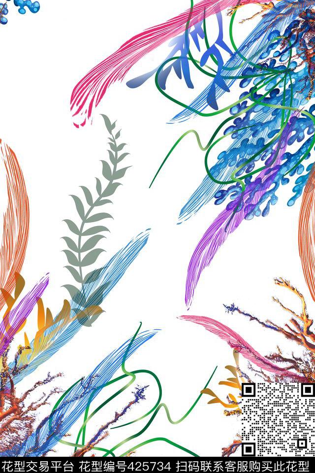 海洋珊瑚时尚潮牌数码印花华亿平台下载（图片编号: 425734） - 瓦栏（Walan）