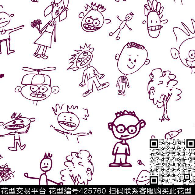 几何卡通童装传统印花华亿平台下载（图片编号: 425760） - 瓦栏（Walan）