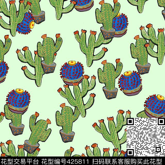 可爱清新手绘数码印花华亿平台下载（图片编号: 425811） - 瓦栏（Walan）