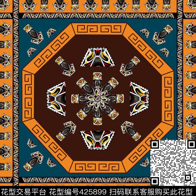 抽象人物几何数码印花华亿平台下载（图片编号: 425899） - 瓦栏（Walan）