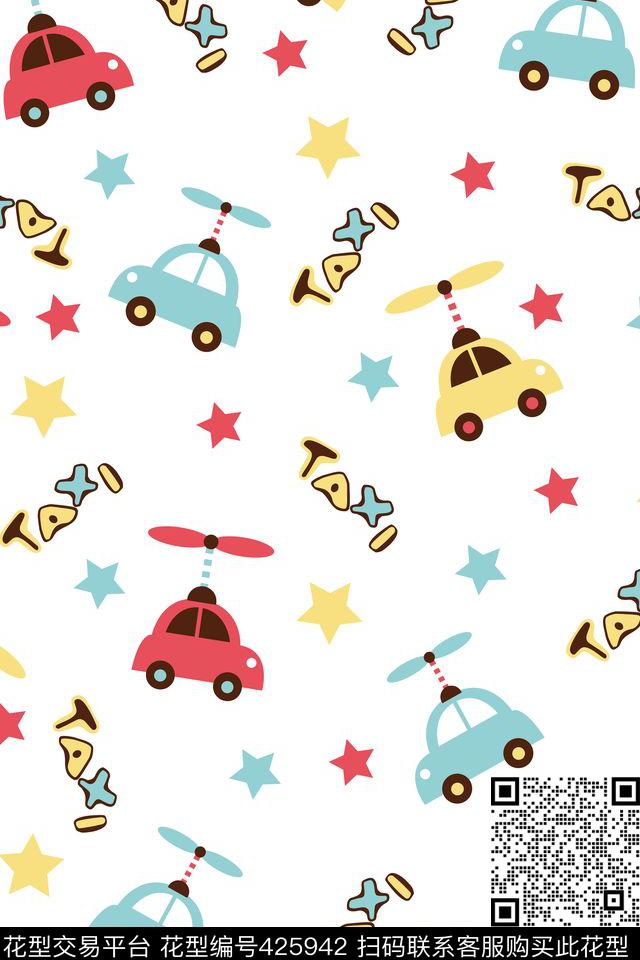 卡通汽车童装传统印花华亿平台下载（图片编号: 425942） - 瓦栏（Walan）