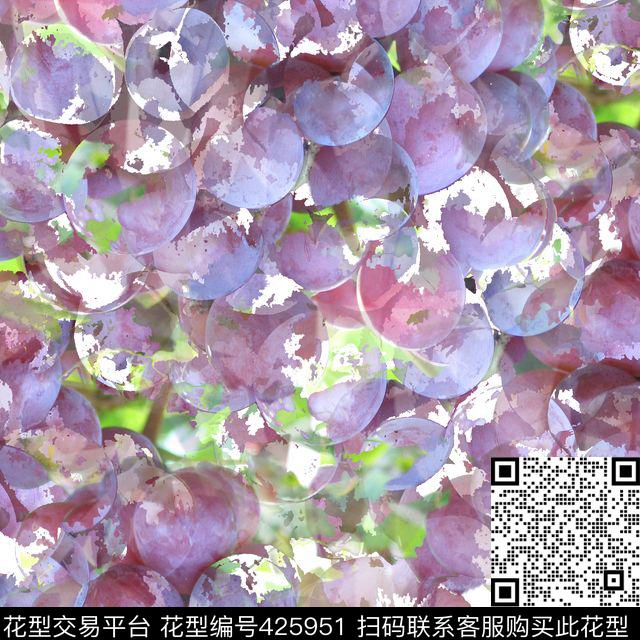 葡萄时尚水果数码印花华亿平台下载（图片编号: 425951） - 瓦栏（Walan）