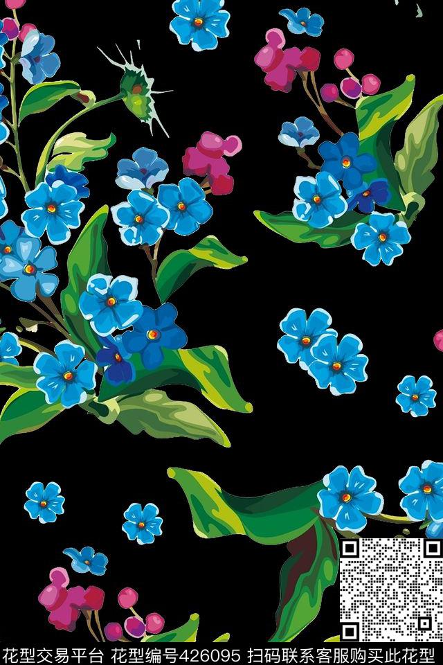 简约小花清新传统印花华亿平台下载（图片编号: 426095） - 瓦栏（Walan）