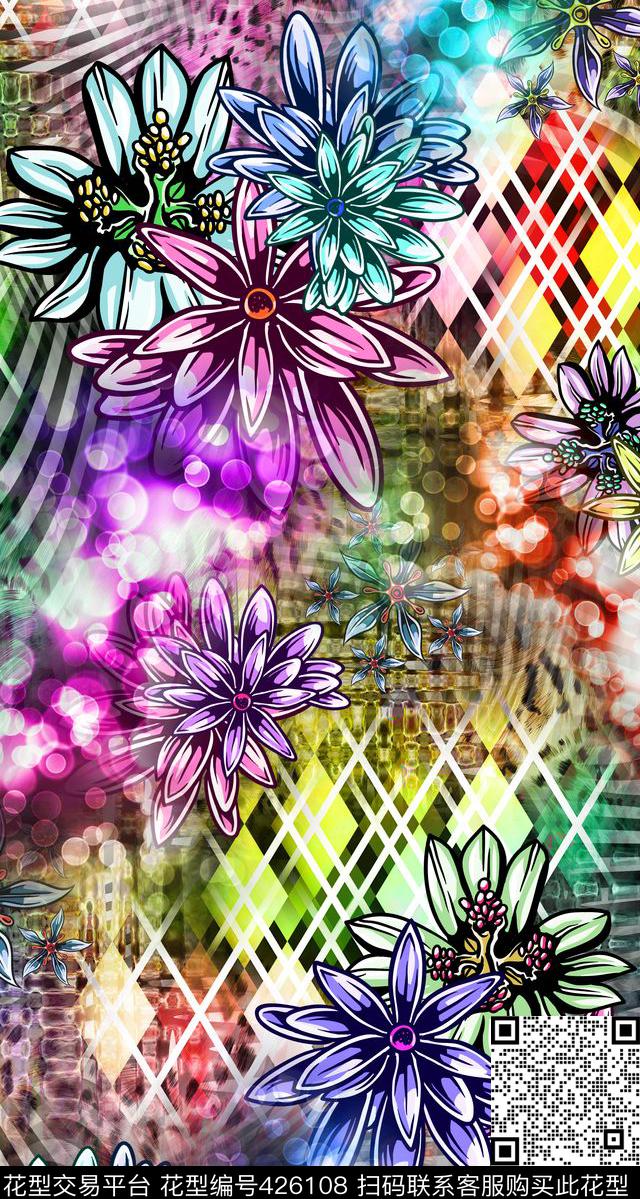 炫彩数码豹纹数码印花华亿平台下载（图片编号: 426108） - 瓦栏（Walan）