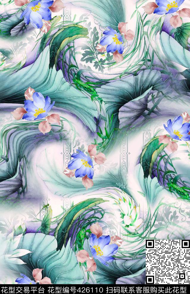 抽象面料田园数码印花华亿平台下载（图片编号: 426110） - 瓦栏（Walan）