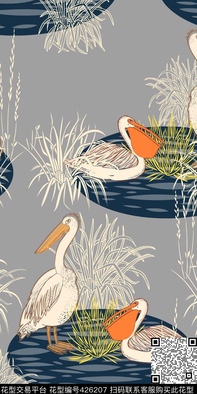 创意动物服装面料传统印花华亿平台下载（图片编号: 426207） - 瓦栏（Walan）