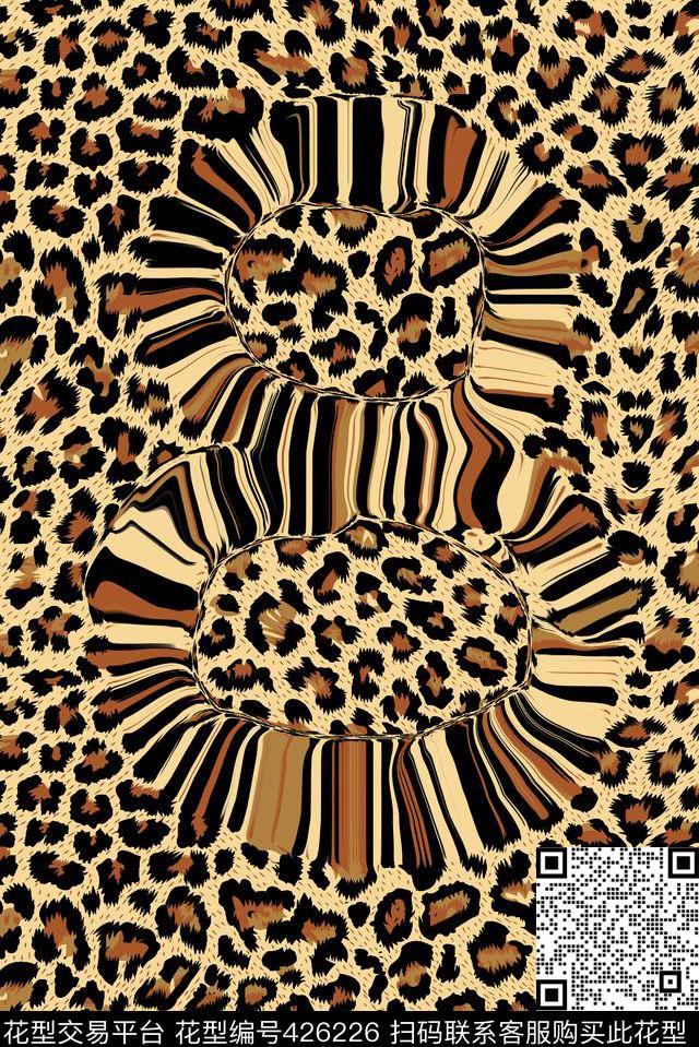 几何数字豹纹传统印花华亿平台下载（图片编号: 426226） - 瓦栏（Walan）
