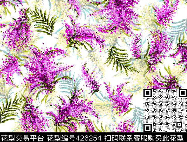 清新时尚手绘小碎花数码印花华亿平台下载（图片编号: 426254） - 瓦栏（Walan）