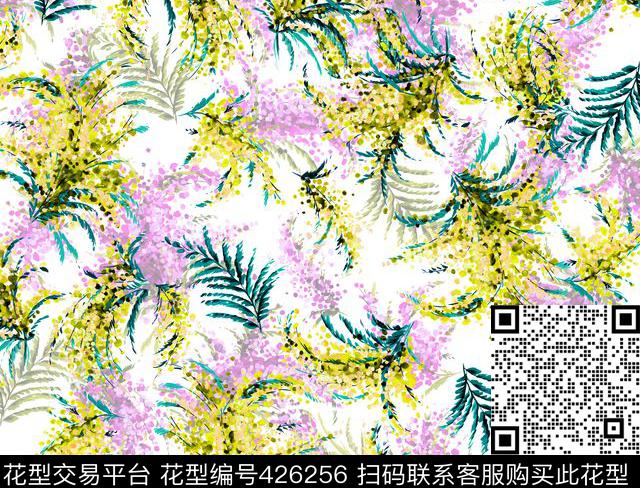 时尚手绘清新小碎花数码印花华亿平台下载（图片编号: 426256） - 瓦栏（Walan）