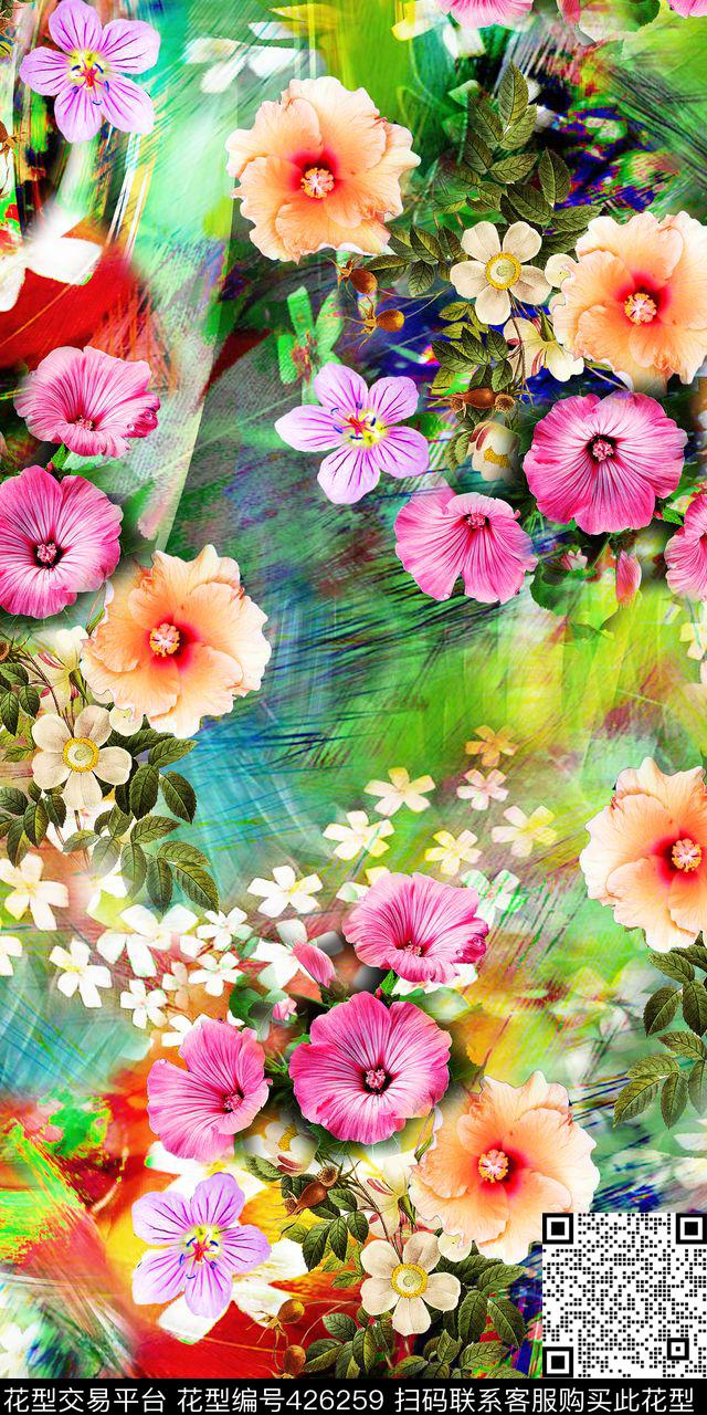 数码抽象底小碎花艺彩——绚丽数码风数码印花华亿平台下载（图片编号: 426259） - 瓦栏（Walan）