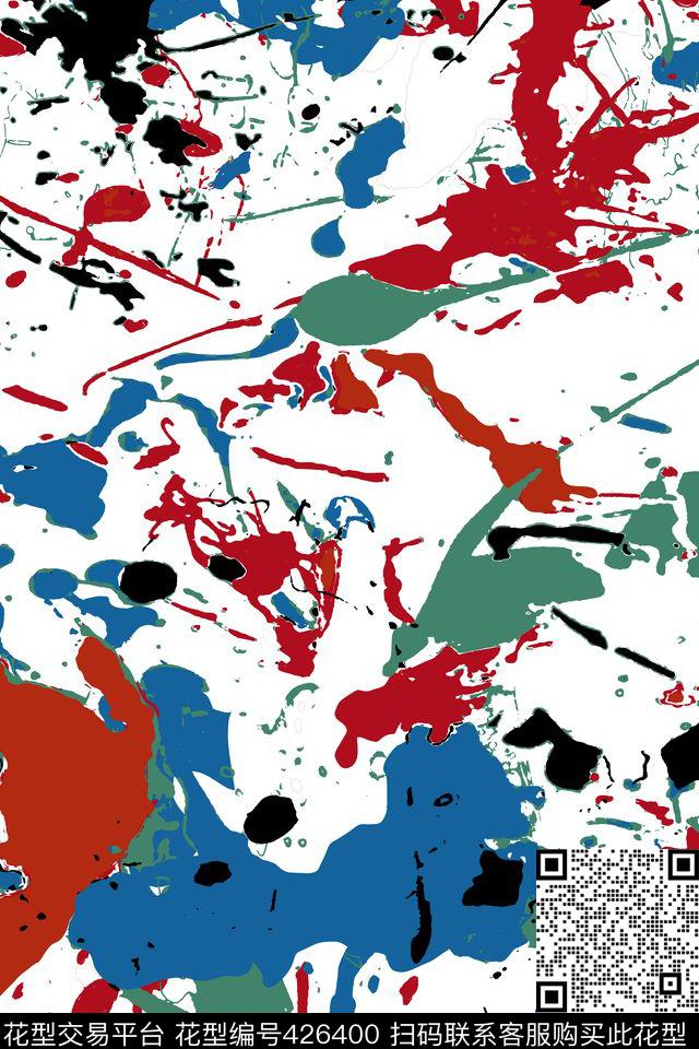 迷彩色块彩色数码印花华亿平台下载（图片编号: 426400） - 瓦栏（Walan）