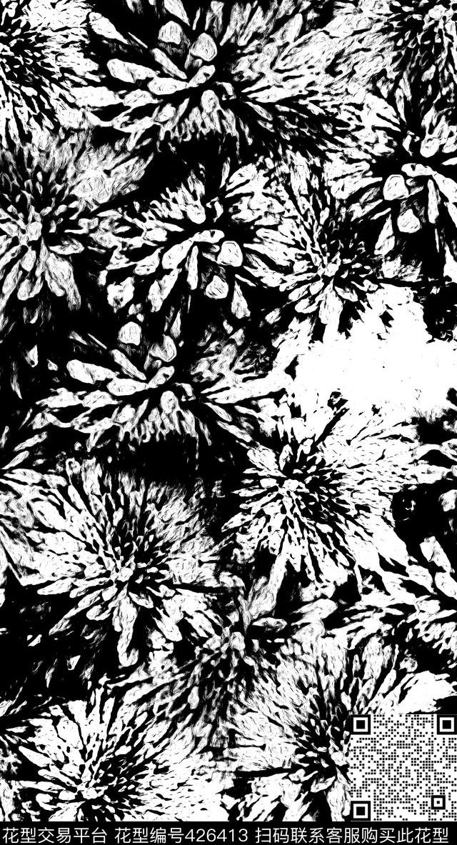 创意服装黑白传统印花华亿平台下载（图片编号: 426413） - 瓦栏（Walan）