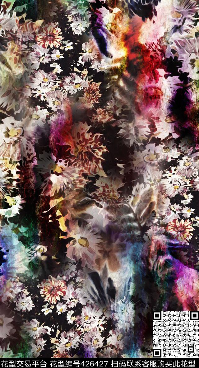 暗色动感抽象数码印花华亿平台下载（图片编号: 426427） - 瓦栏（Walan）