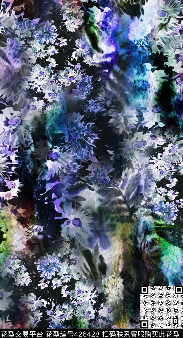 暗色动感抽象数码印花华亿平台下载（图片编号: 426428） - 瓦栏（Walan）