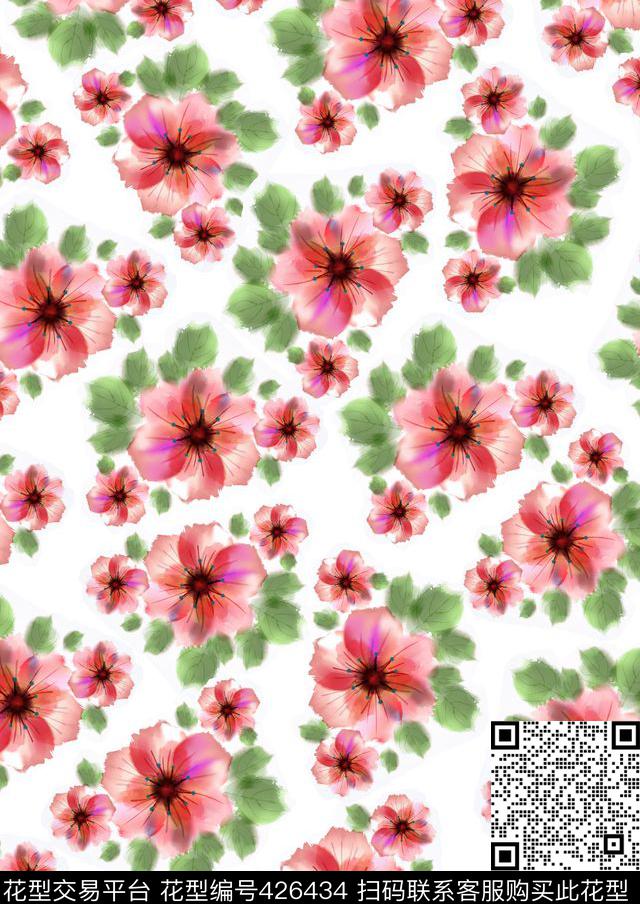 中国风墨黑白笔触简约数码印花华亿平台下载（图片编号: 426434） - 瓦栏（Walan）