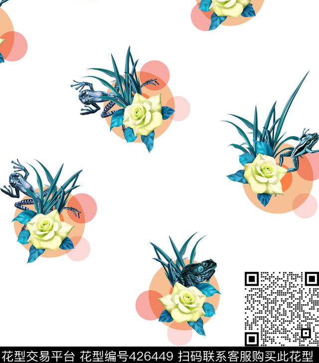 抽象花动物花数码印花华亿平台下载（图片编号: 426449） - 瓦栏（Walan）