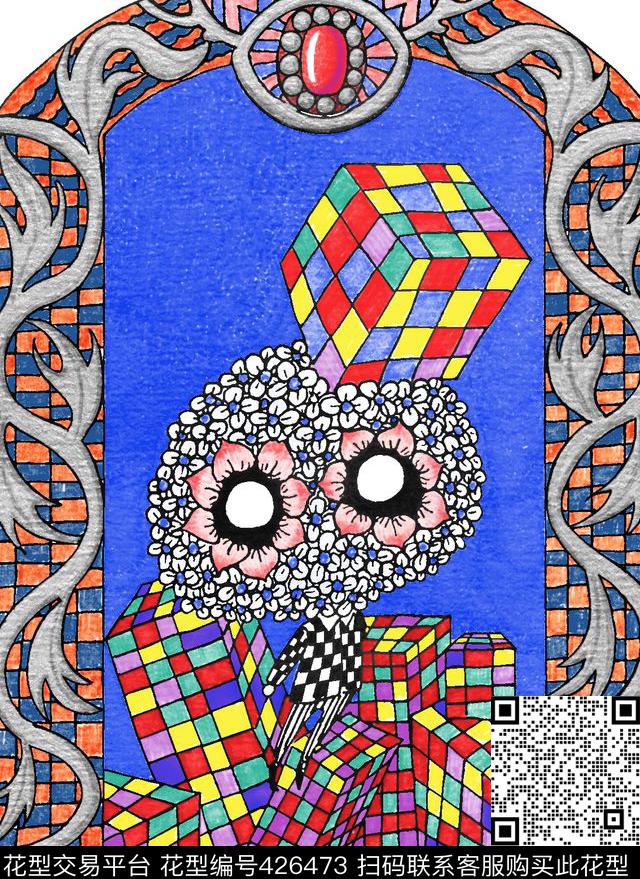 休闲清新分色传统印花华亿平台下载（图片编号: 426473） - 瓦栏（Walan）