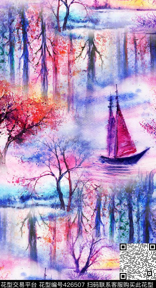 梦境画稿欧式数码印花华亿平台下载（图片编号: 426507） - 瓦栏（Walan）