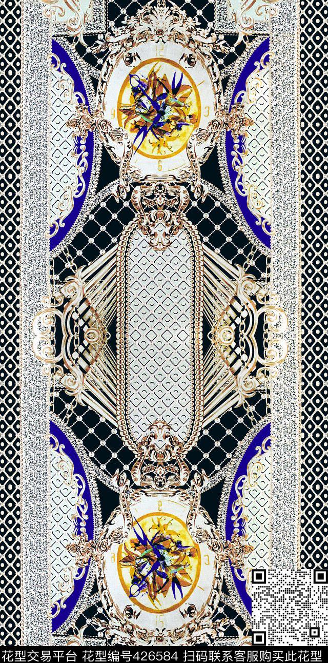 抽象金属质感高贵数码印花华亿平台下载（图片编号: 426584） - 瓦栏（Walan）