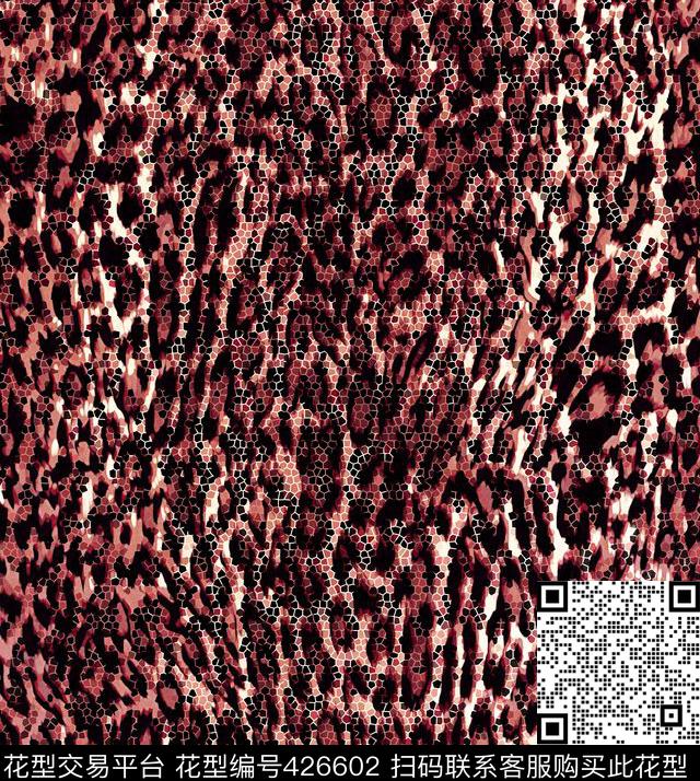 休闲手绘豹纹抽象传统印花华亿平台下载（图片编号: 426602） - 瓦栏（Walan）