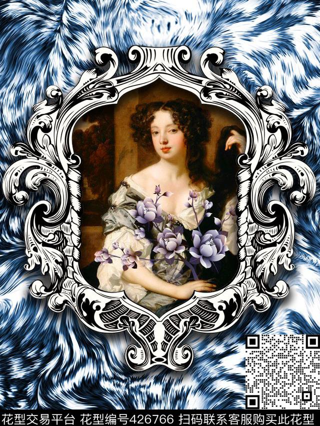 豹纹油画花卉数码印花华亿平台下载（图片编号: 426766） - 瓦栏（Walan）