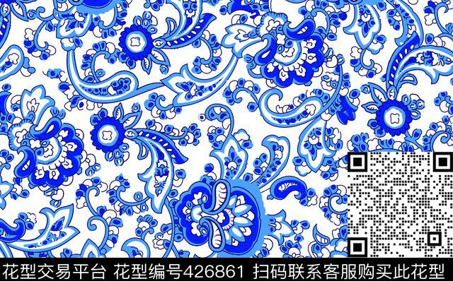 传统清晰简单大方传统印花华亿平台下载（图片编号: 426861） - 瓦栏（Walan）