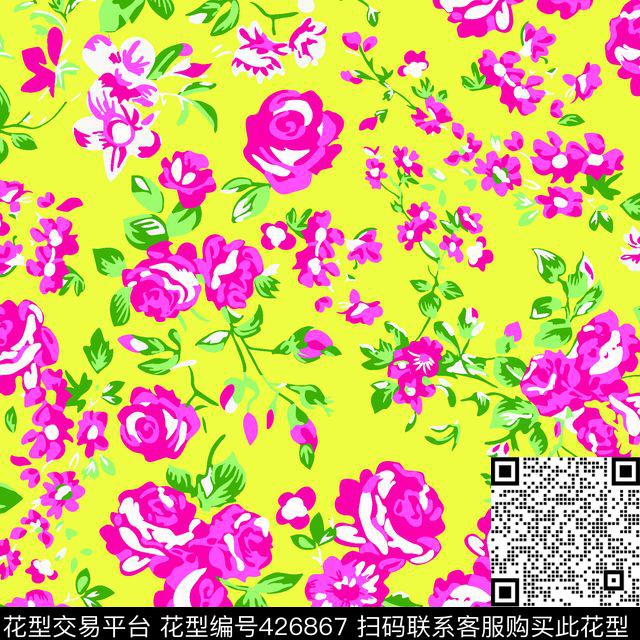 传统花夲可爱大方传统印花华亿平台下载（图片编号: 426867） - 瓦栏（Walan）