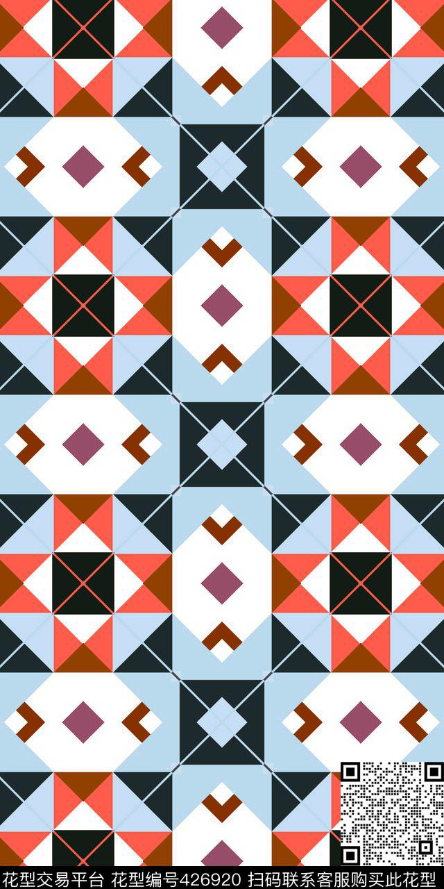 女装童装三角传统印花华亿平台下载（图片编号: 426920） - 瓦栏（Walan）