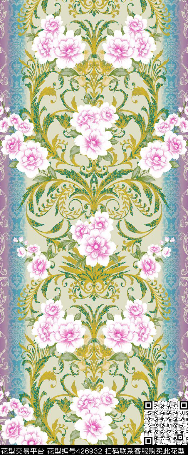 渐变底纹现代时尚绚丽印花传统印花华亿平台下载（图片编号: 426932） - 瓦栏（Walan）