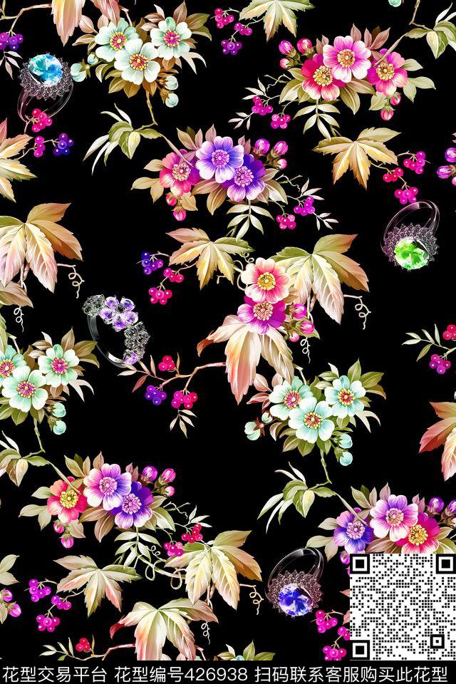 宝石果子戒指数码印花华亿平台下载（图片编号: 426938） - 瓦栏（Walan）