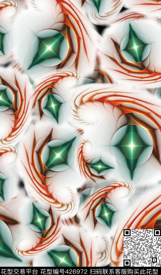 流行时尚腰果四方连续数码印花华亿平台下载（图片编号: 426972） - 瓦栏（Walan）