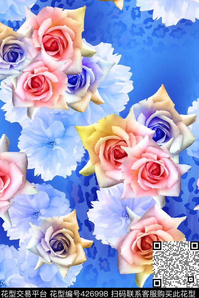 动物纹理花卉小清新时尚数码印花华亿平台下载（图片编号: 426998） - 瓦栏（Walan）
