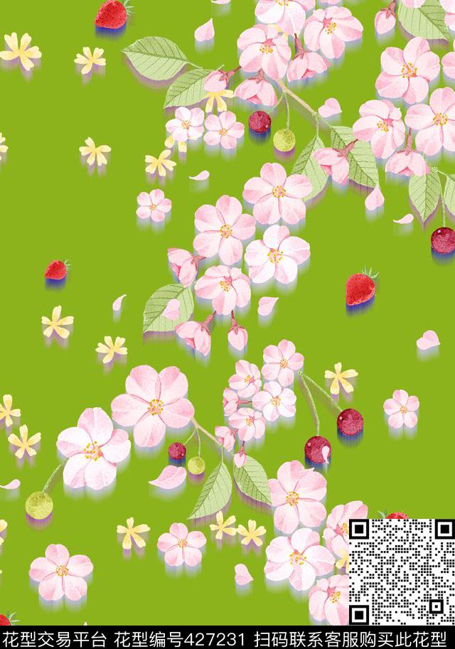 流行花卉清新花卉时尚华亿平台数码印花华亿平台下载（图片编号: 427231） - 瓦栏（Walan）