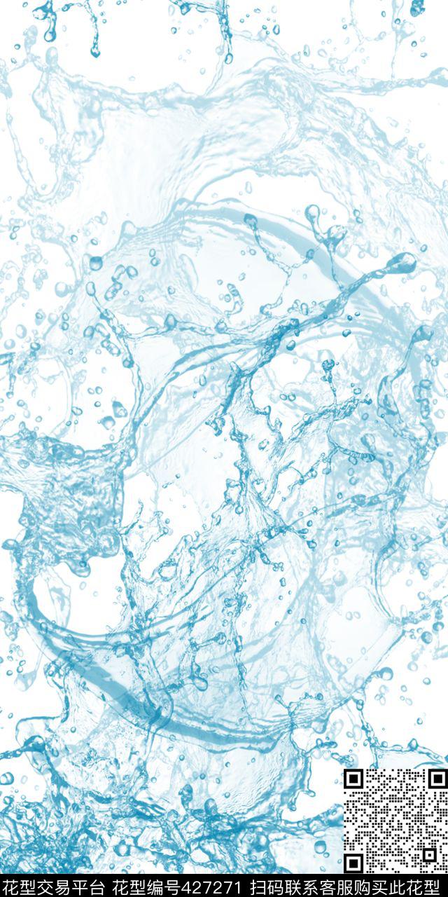 浪花飞溅水元素数码印花华亿平台下载（图片编号: 427271） - 瓦栏（Walan）