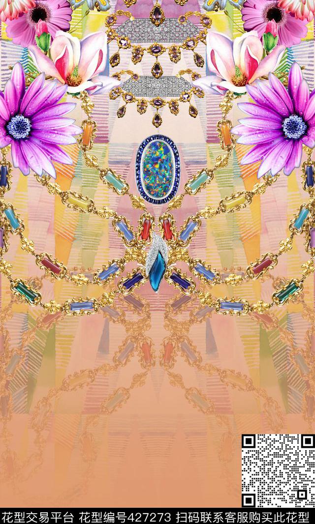定位珠宝花卉数码印花华亿平台下载（图片编号: 427273） - 瓦栏（Walan）