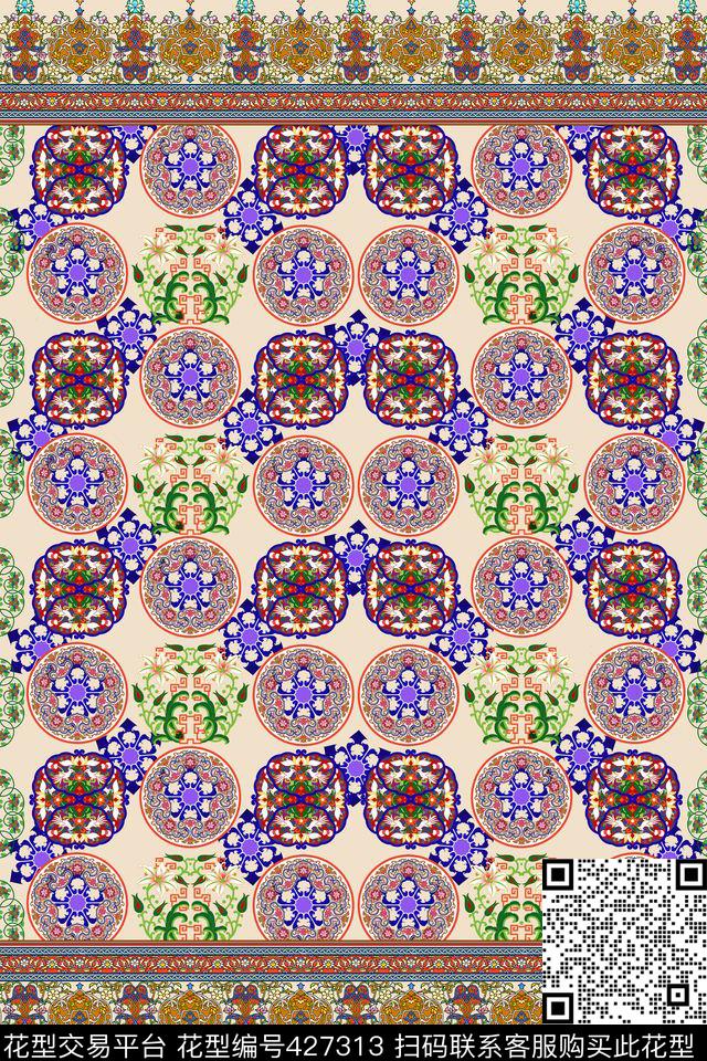 古典花纹民族风传统印花华亿平台下载（图片编号: 427313） - 瓦栏（Walan）