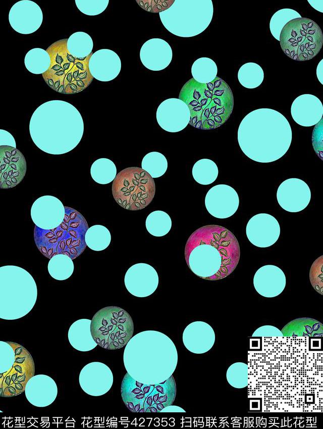 波点春夏花卉数码印花华亿平台下载（图片编号: 427353） - 瓦栏（Walan）