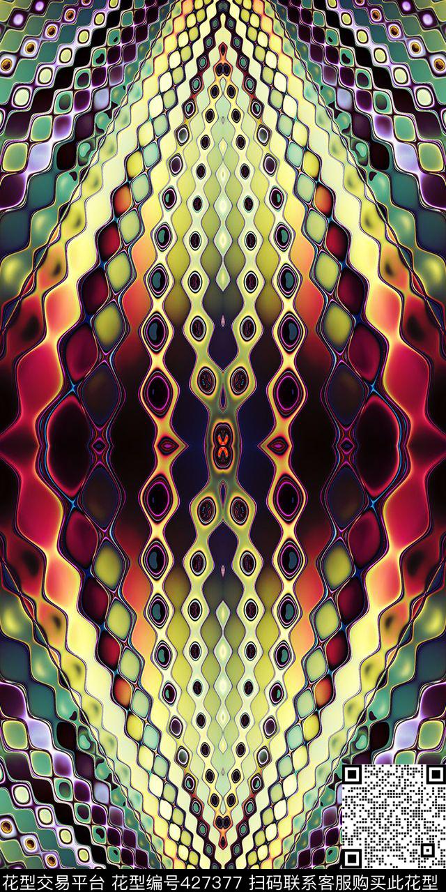 复古抽象花纹时尚流行新潮丝绸真丝棉布数码画稿数码印花华亿平台下载（图片编号: 427377） - 瓦栏（Walan）