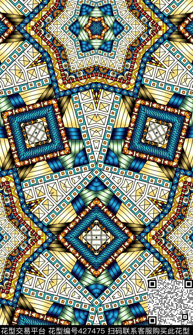 民族风图案瓷砖数码印花华亿平台下载（图片编号: 427475） - 瓦栏（Walan）