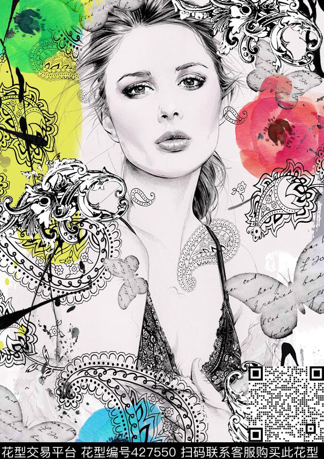 佩斯利水彩腰果花数码印花华亿平台下载（图片编号: 427550） - 瓦栏（Walan）