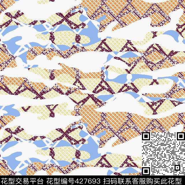 几何迷彩密格传统印花华亿平台下载（图片编号: 427693） - 瓦栏（Walan）