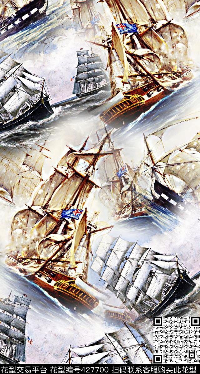 创意帆船服装数码印花华亿平台下载（图片编号: 427700） - 瓦栏（Walan）