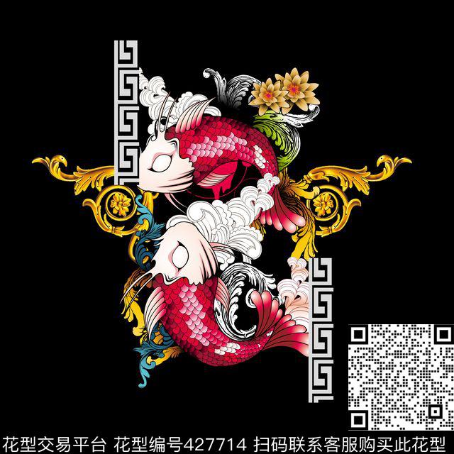 定位个性男装鱼儿数码印花华亿平台下载（图片编号: 427714） - 瓦栏（Walan）