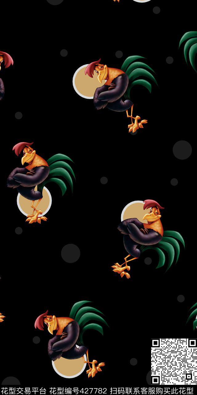 时尚清新卡通动物数码印花华亿平台下载（图片编号: 427782） - 瓦栏（Walan）