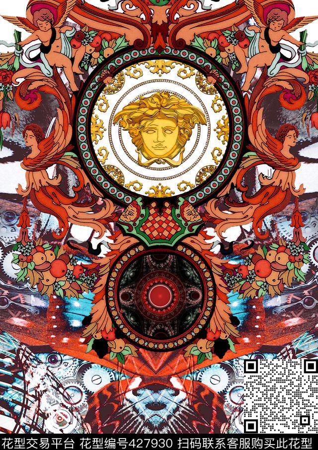 定位复古风流行时尚数码印花华亿平台下载（图片编号: 427930） - 瓦栏（Walan）