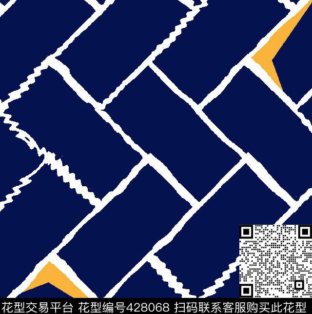 方形格子几何传统印花华亿平台下载（图片编号: 428068） - 瓦栏（Walan）