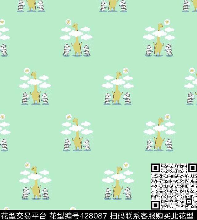 动物童装卡通传统印花华亿平台下载（图片编号: 428087） - 瓦栏（Walan）